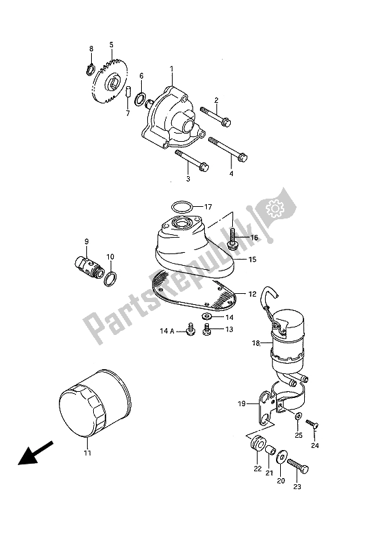 Toutes les pièces pour le Pompe à Huile Et Pompe à Carburant du Suzuki VS 1400 Glpf Intruder 1987