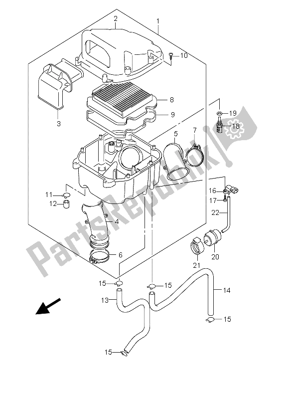 Alle onderdelen voor de Luchtfilter van de Suzuki DL 650 V Strom 2005