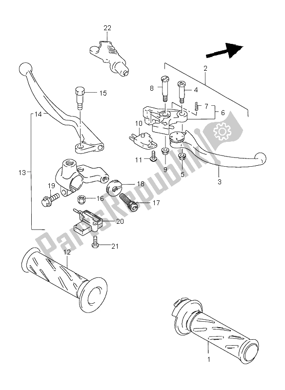 Tutte le parti per il Leva Della Maniglia del Suzuki GZ 250 Marauder 2000