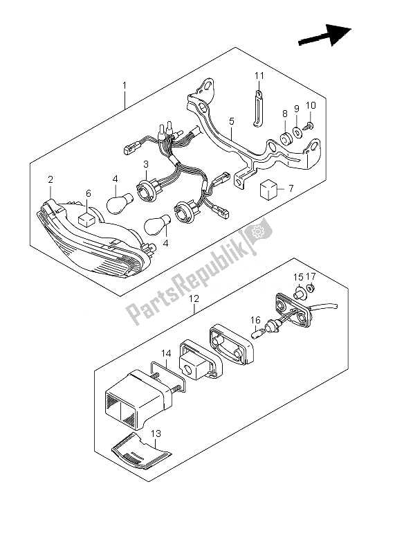 Todas las partes para Luz De Combinación Trasera de Suzuki DL 650A V Strom 2007