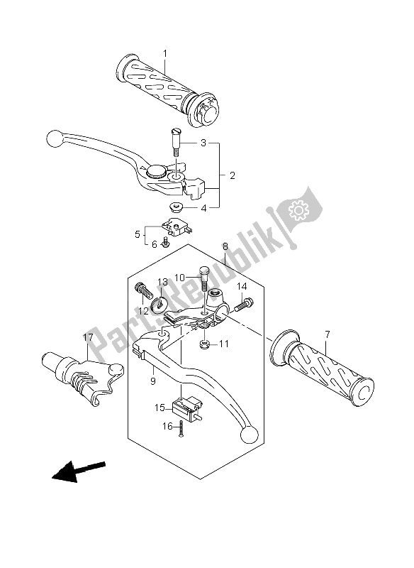 Alle onderdelen voor de Hendel van de Suzuki GSR 600A 2009