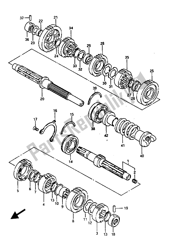 Toutes les pièces pour le Transmission du Suzuki GV 1400 Gdgc 1987