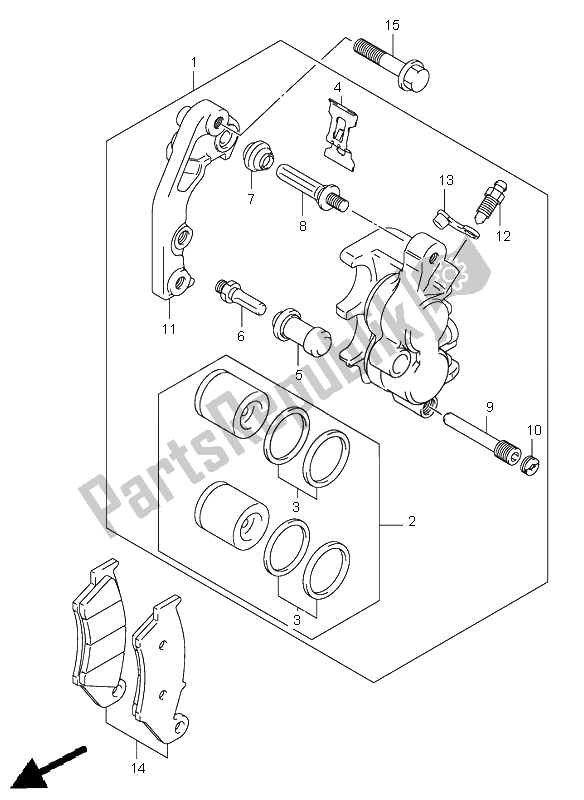 Tutte le parti per il Pinza Anteriore del Suzuki RM 250 Z 2006