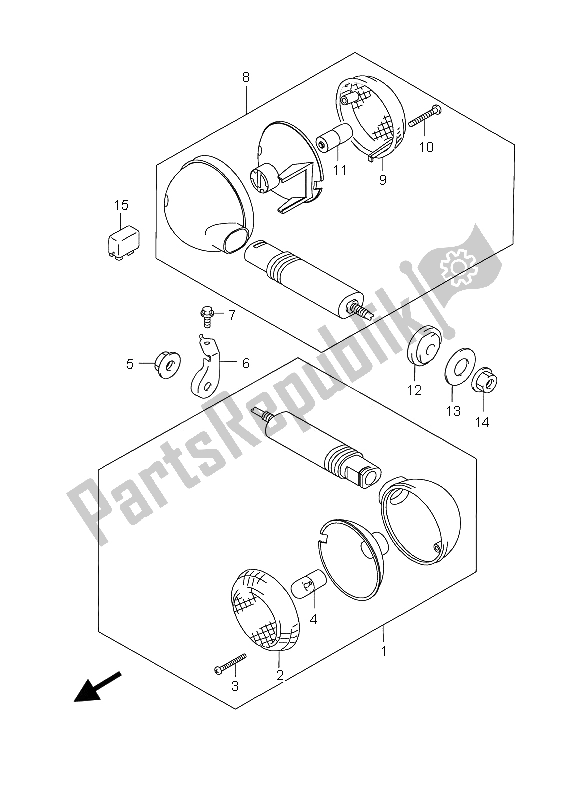 Tutte le parti per il Indicatore Di Direzione del Suzuki GZ 250 Marauder 2006