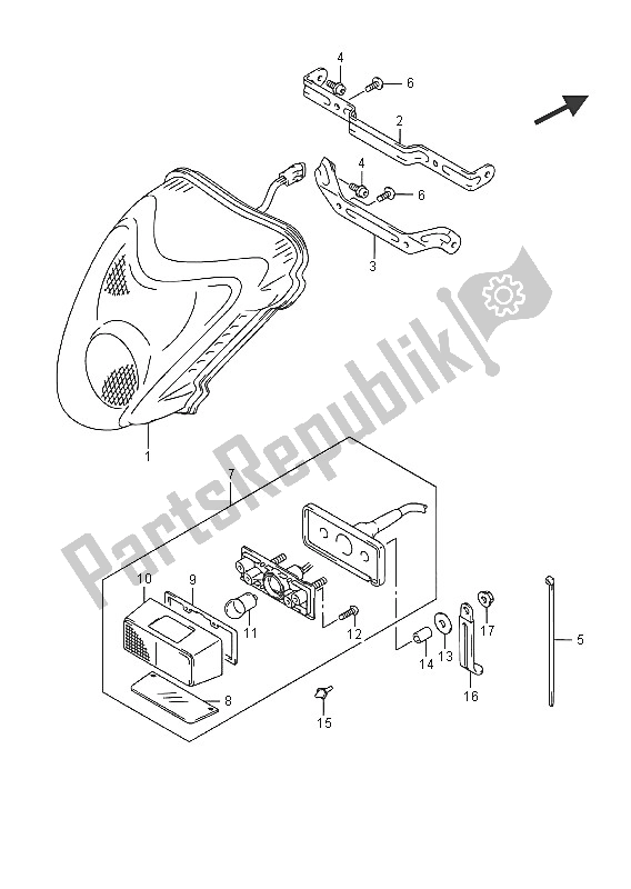 Todas las partes para Luz De Combinación Trasera (gsx1300ra E02) de Suzuki GSX 1300 RA Hayabusa 2016