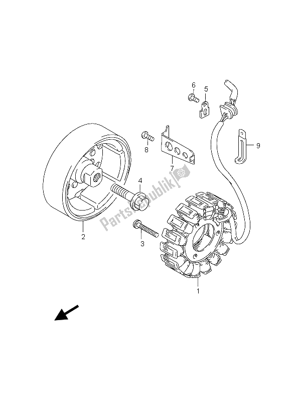 Todas as partes de Gerador do Suzuki GS 500 EF 2004