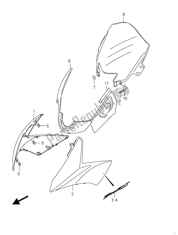 All parts for the Cowling Body (gsf650sa) of the Suzuki GSF 650 Sasa Bandit 2011