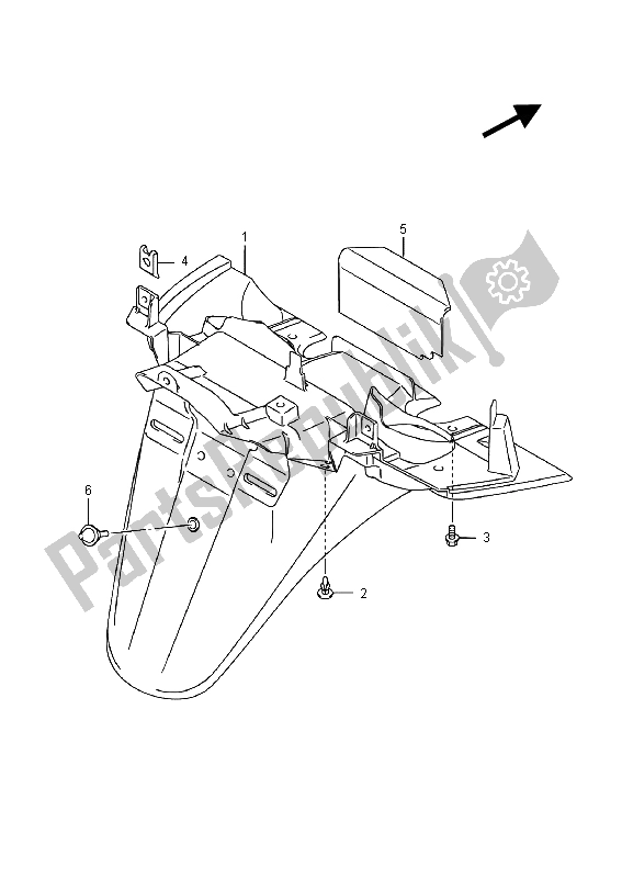 All parts for the Rear Fender of the Suzuki UH 200A Burgman 2015