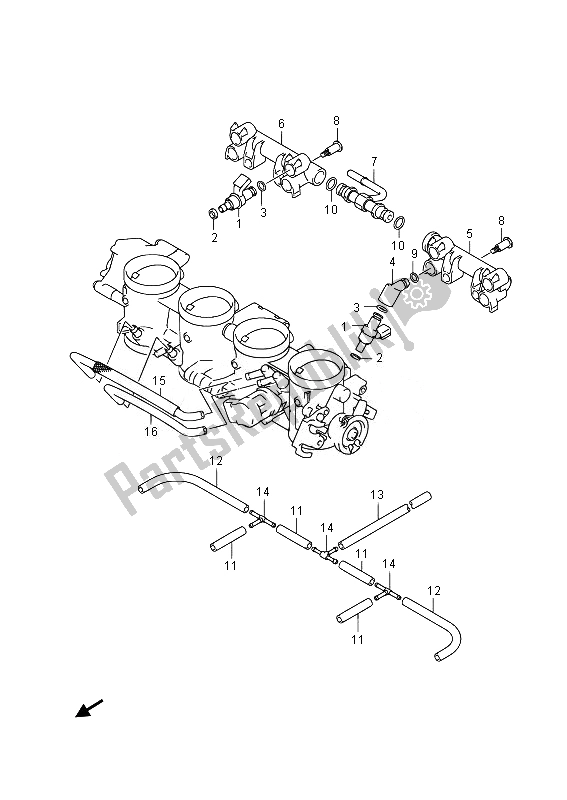 Toutes les pièces pour le Tuyau Et Joint De Corps De Papillon (gsx1300ra E19) du Suzuki GSX 1300 RA Hayabusa 2014