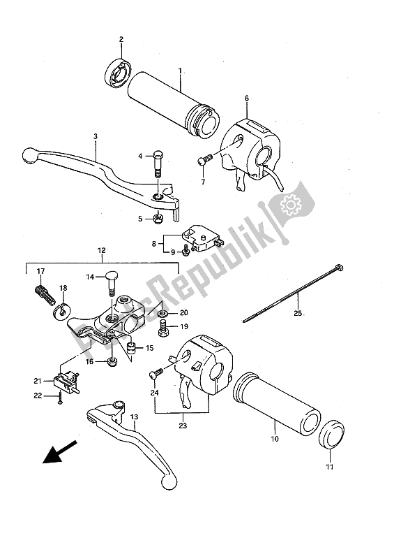 Tutte le parti per il Interruttore Maniglia del Suzuki LS 650 FP Savage 1989