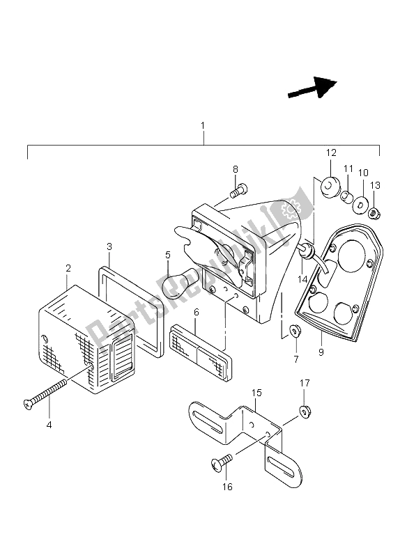 Todas las partes para Luz De Combinación Trasera de Suzuki VL 250 Intruder 2004