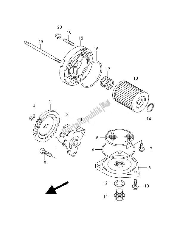 Toutes les pièces pour le La Pompe à Huile du Suzuki RV 125 Vanvan 2010