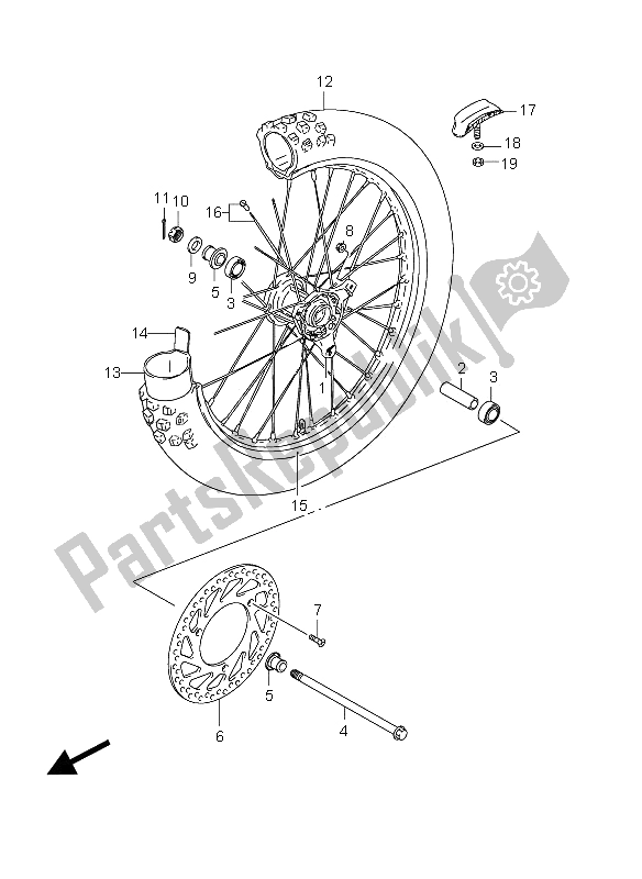 All parts for the Front Wheel (lw) of the Suzuki RM 85 SW LW 2012