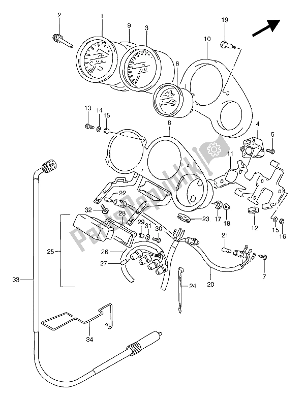 Tutte le parti per il Tachimetro E Contagiri del Suzuki RGV 250 1991