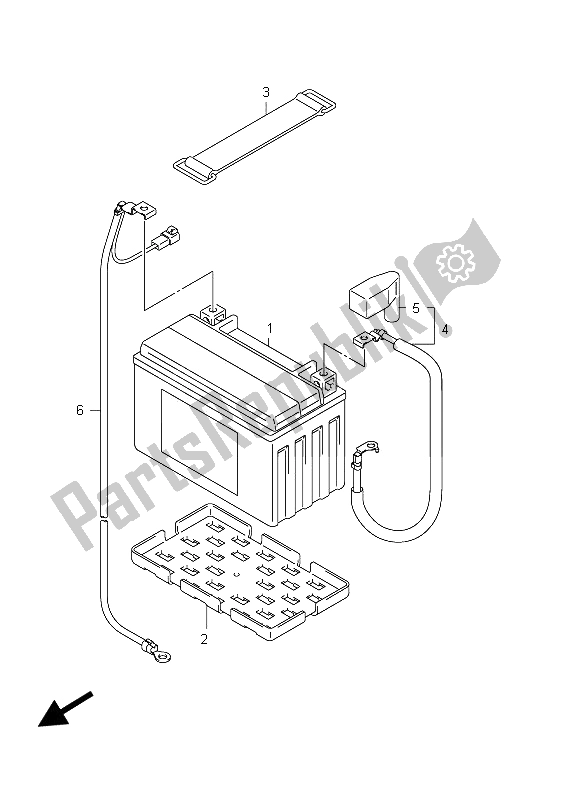 Tutte le parti per il Batteria (gsx650fu E21) del Suzuki GSX 650 FA 2012