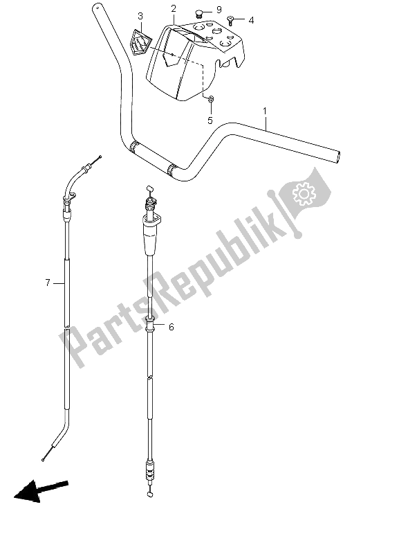 All parts for the Handle Bar of the Suzuki LT A 400F Eiger 4X4 2002