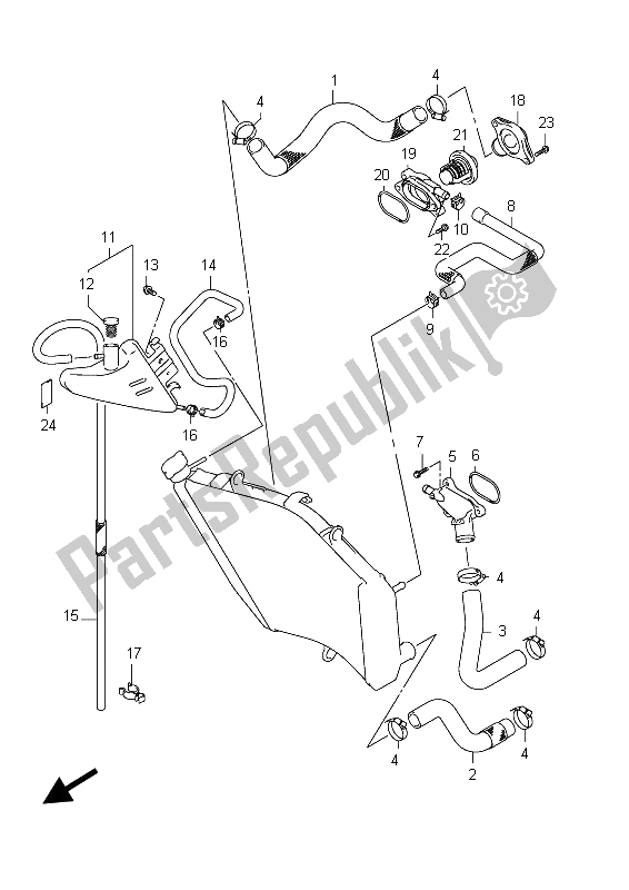 Tutte le parti per il Tubo Del Radiatore del Suzuki GSX R 600 2012