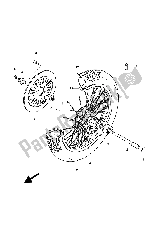 Todas las partes para Rueda Delantera de Suzuki VS 1400 Glpf Intruder 1994