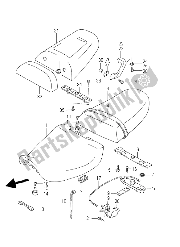 Todas las partes para Asiento de Suzuki GSX R 750W 1995