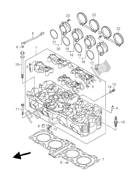 Toutes les pièces pour le Culasse du Suzuki GSF 650 Nsnasa Bandit 2008