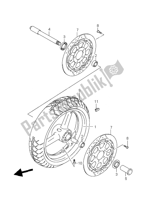 Tutte le parti per il Ruota Anteriore del Suzuki GSX 1400Z 2007