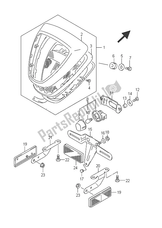 Toutes les pièces pour le Feu Arrière Combiné (vlr1800 E24) du Suzuki C 1800R VLR 1800 Intruder 2011