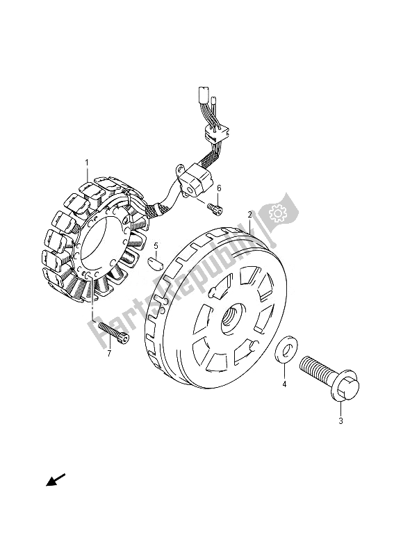 All parts for the Magneto of the Suzuki AN 650Z Burgman Executive 2014