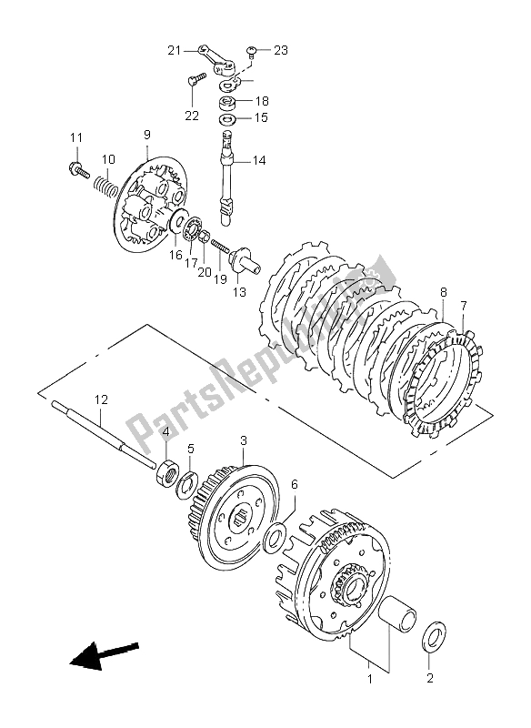 Toutes les pièces pour le Embrayage du Suzuki DR 125 SE 1999