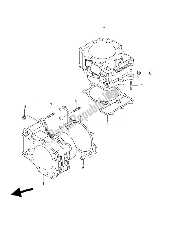 All parts for the Cylinder of the Suzuki DL 1000 V Strom 2007