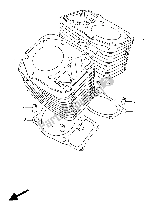 Todas las partes para Cilindro de Suzuki VS 1400 Intruder 1996