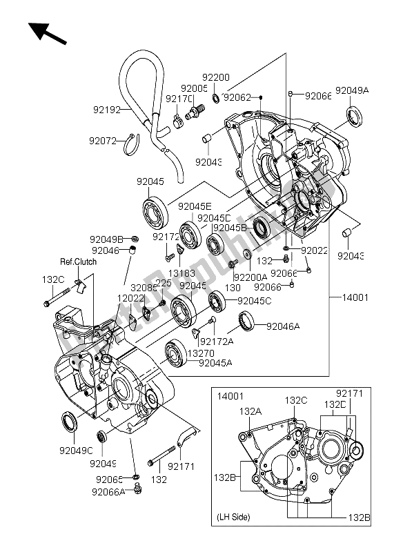 All parts for the Crankcase of the Suzuki RM Z 250 2004