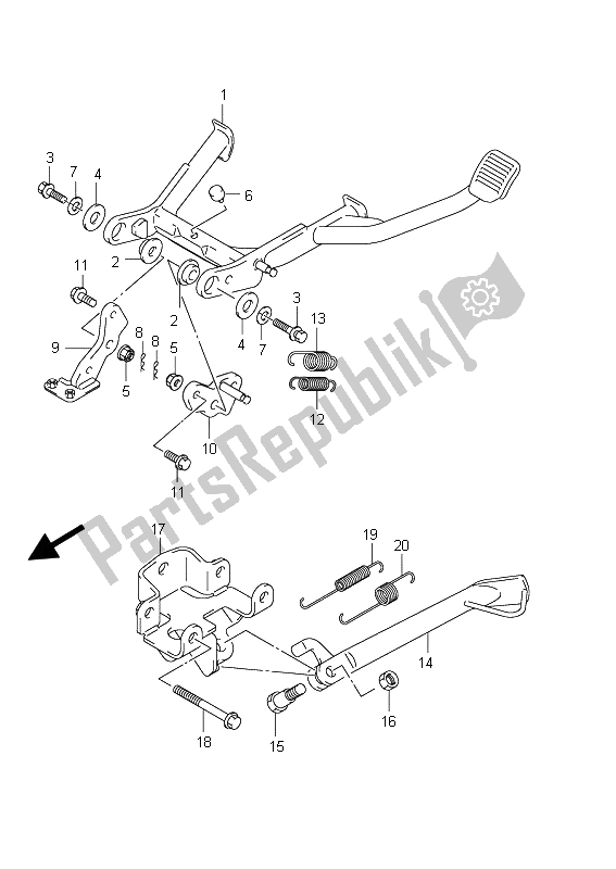 Alle onderdelen voor de Staan van de Suzuki AN 650A Burgman Executive 2011