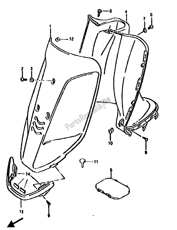 Toutes les pièces pour le Bouclier De Jambe Avant du Suzuki AH 50 1992