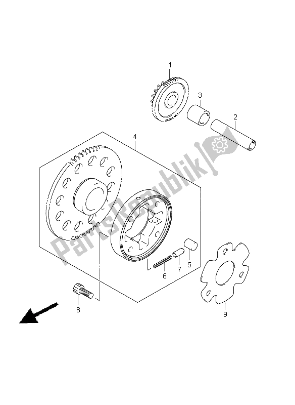 Alle onderdelen voor de Starterkoppeling van de Suzuki RV 125 Vanvan 2008