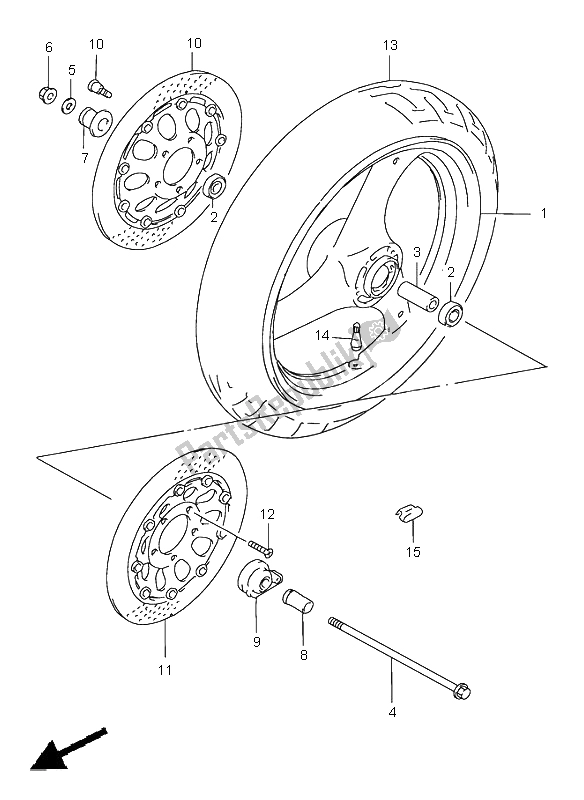 Todas las partes para Rueda Delantera de Suzuki GSX 750F 1997