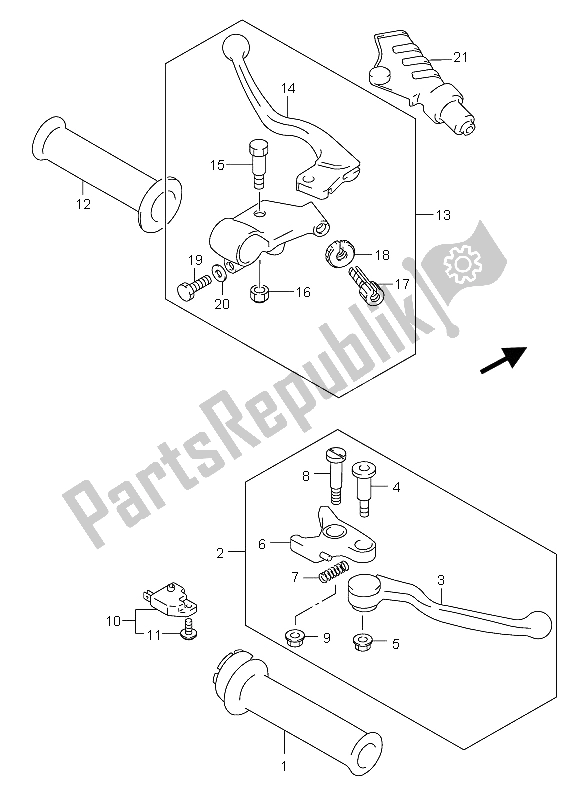 Todas las partes para Palanca De La Manija de Suzuki GSX 600F 2006