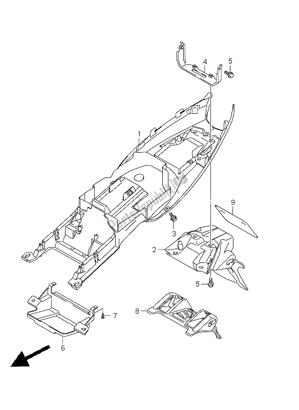 Todas las partes para Guardabarros Trasero (gsf1250 E24) de Suzuki GSF 1250A Bandit 2011