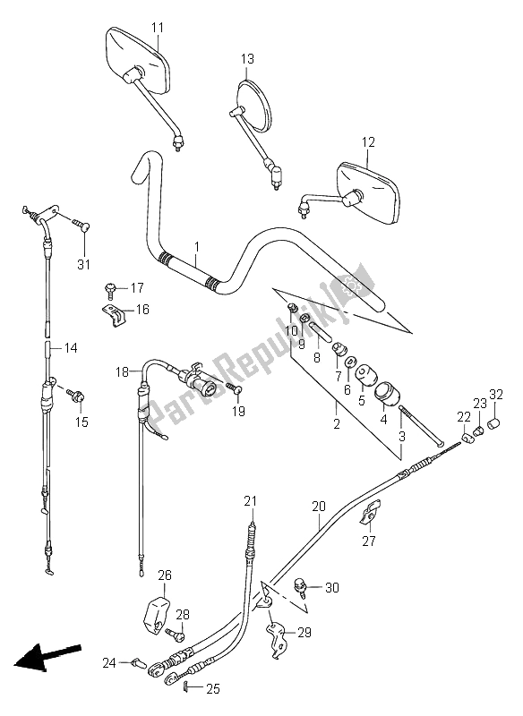 Toutes les pièces pour le Guidon du Suzuki VS 800 Intruder 1996