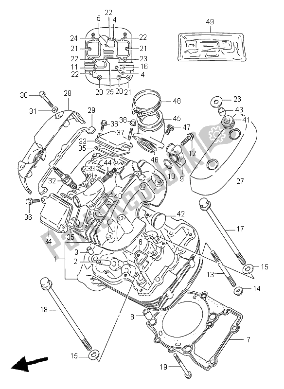 Wszystkie części do G? Owica Cylindra (przód) Suzuki VS 800 Intruder 1995