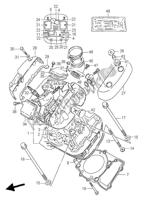 Toutes les pièces pour le Culasse (avant) du Suzuki VS 800 Intruder 1995