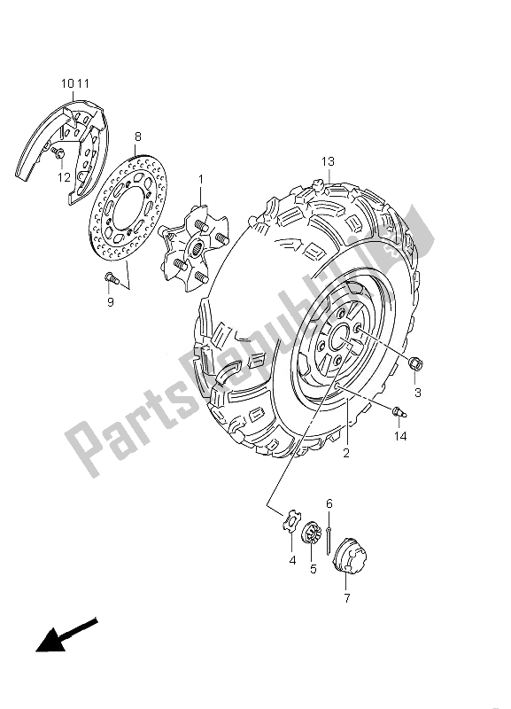 Tutte le parti per il Ruota Anteriore del Suzuki LT A 750 XZ Kingquad AXI 4X4 2010