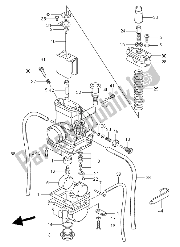 All parts for the Carburetor of the Suzuki RM 80 2000