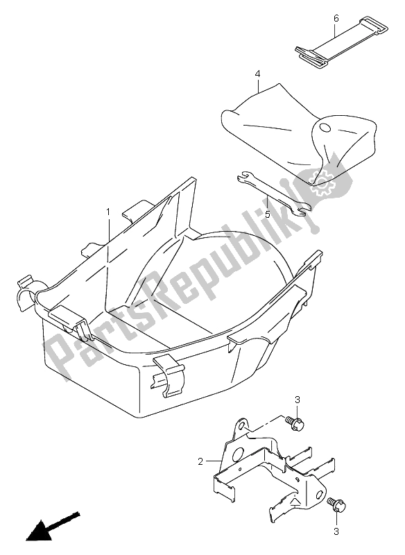 All parts for the Luggage Box of the Suzuki GSX 1400 2005