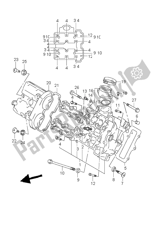 Toutes les pièces pour le Culasse Avant du Suzuki SV 650 NS 2001