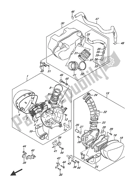 Tutte le parti per il Filtro Dell'aria del Suzuki VL 1500T Intruder 2016