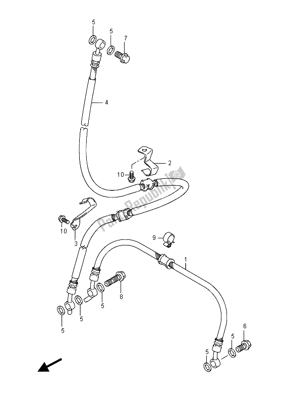 All parts for the Front Brake Hose (sfv650u) of the Suzuki SFV 650A Gladius 2015