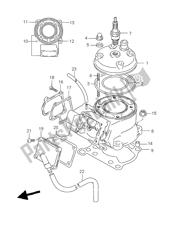 All parts for the Cylinder of the Suzuki RM 85 SW LW 2007