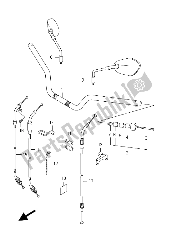 Toutes les pièces pour le Guidon (sfv650 E24) du Suzuki SFV 650A Gladius 2012