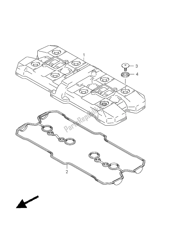 All parts for the Cylinder Head Cover of the Suzuki GSF 1250A Bandit 2011