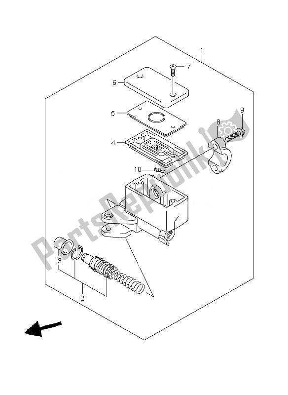 All parts for the Front Master Cylinder (gsf1250s-sa) of the Suzuki GSF 1250 Nsnasa Bandit 2007